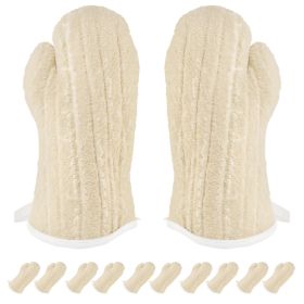 Terry Cloth Oven Mitt 13 Inch. 12 Pack of Beige Kitchen Oven Mitts Heat Resistant. Durable Cotton Oven Gloves up to 500ºF. Machine Washable Mitts with