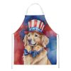 Golden Retriever Patriotic American Apron Cooking Kitchen Server Baking Crafts Gardening for Adult Women Men, Unisex, Large, Multicolor