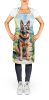 German Shepherd Spring Path Apron Cooking Kitchen Server Baking Crafts Gardening for Adult Women Men, Unisex, Large, Multicolor