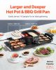Hot Pot with Grill 2300W 2-in-1 Electric Smokeless BBQ Pan with Removable Pot