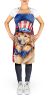 Golden Retriever Patriotic American Apron Cooking Kitchen Server Baking Crafts Gardening for Adult Women Men, Unisex, Large, Multicolor