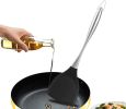 Non-Stick Silicone Spatula Turner Flexible with Stainless Steel Handle Versatile Heat Resistant Cooking Baking and Mixing Kitchen Utensil